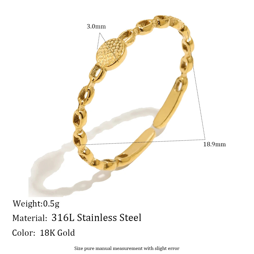E.B.belle Stainless Steel Dot Diamond Fried Dough Twists Love Open Ring Heart Series Ring Small Round Cake Opening Ring