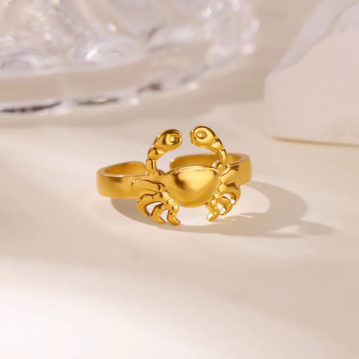 2025 Gold Color Turtle Opening Ring For Women Trend Stainless Steel Waterproof Starfish Bague Elegant Jewelry Christmas Gifts