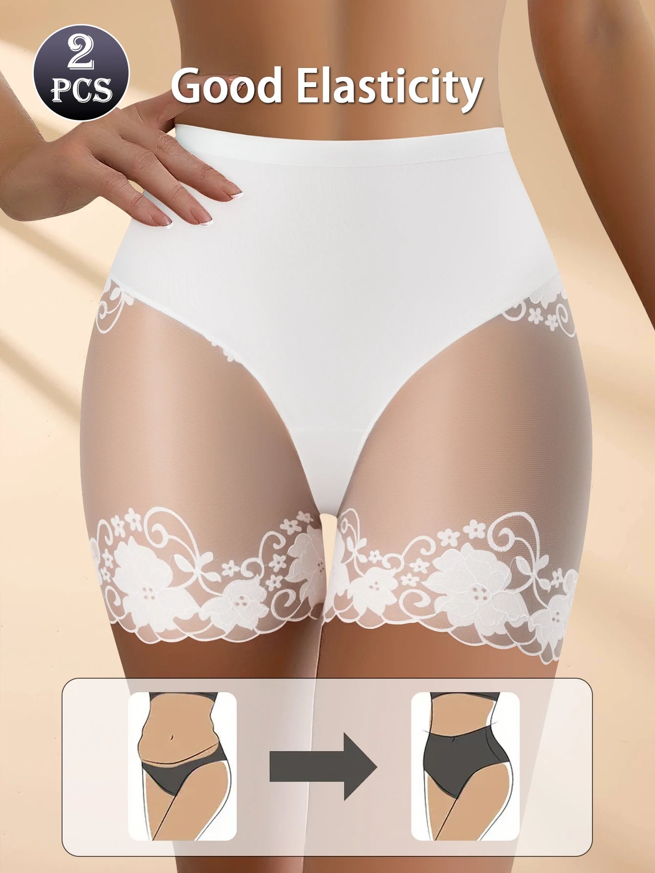 2Pcs/Set Women's Boxer Briefs Women's Clear Boxer Briefs Comfortable Mid Rise Breathable Anti-roll Great for Everyday Use