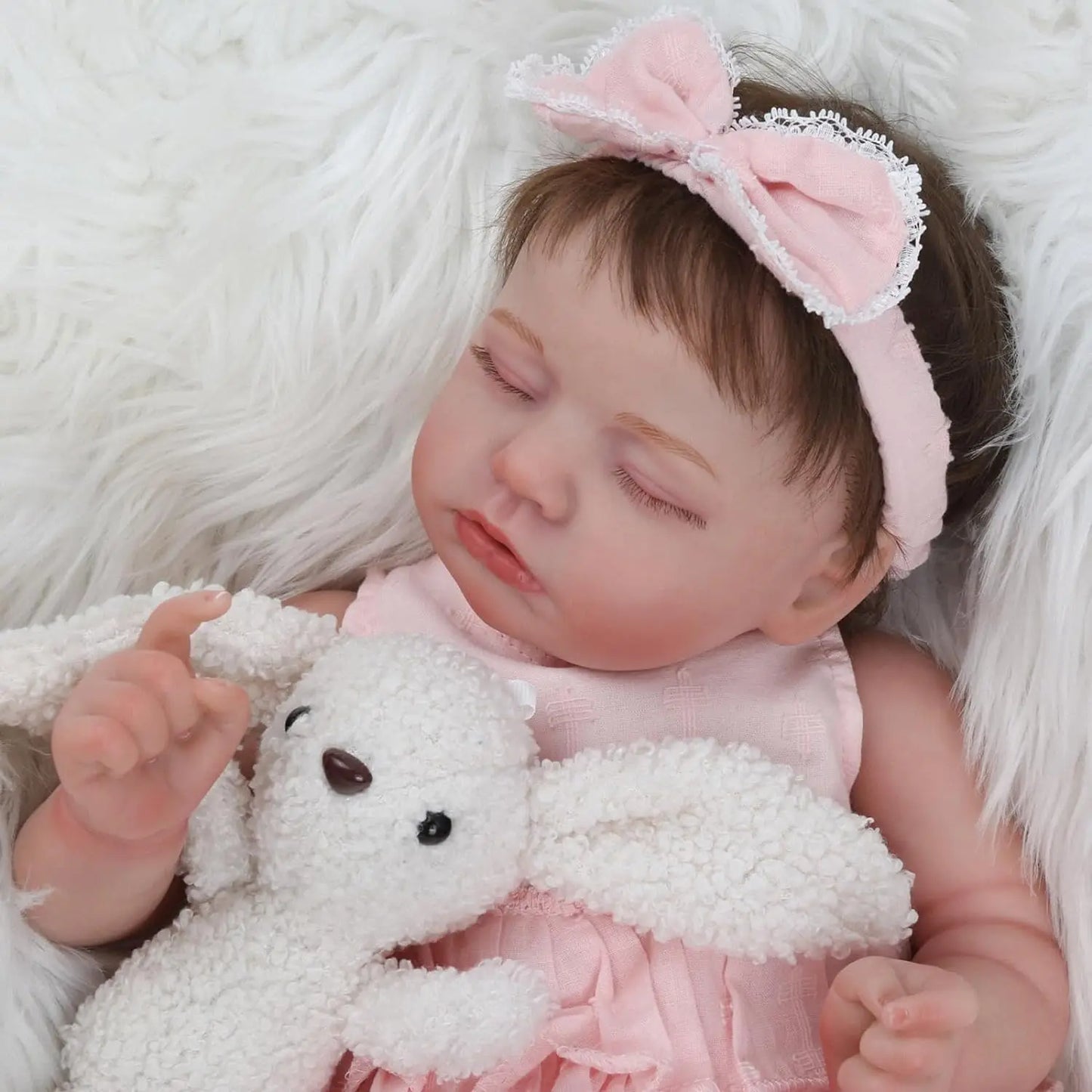 NPK 19inch Hand Rooted Hair Reborn Baby Doll Loulou Newborn Size Handmade Realistic 3D Skin Painted Visible Veins Christmas Gift