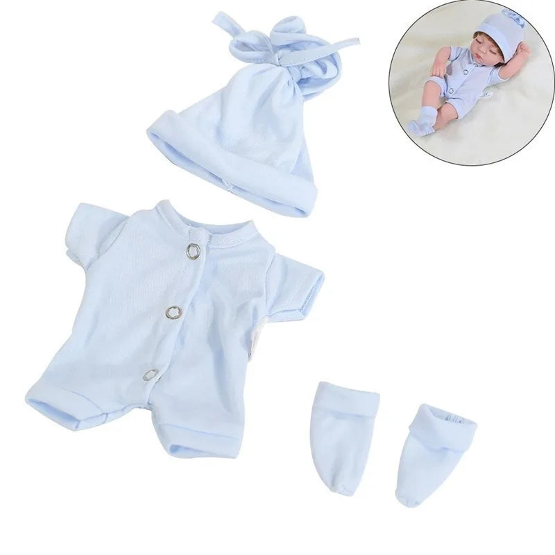 For 12 Inch Baby Reborn Dolls Outfits Clothes Baby Doll 30cm Dress T-Shirt Pants Clothing Winter Plush Pajama Set Accessories