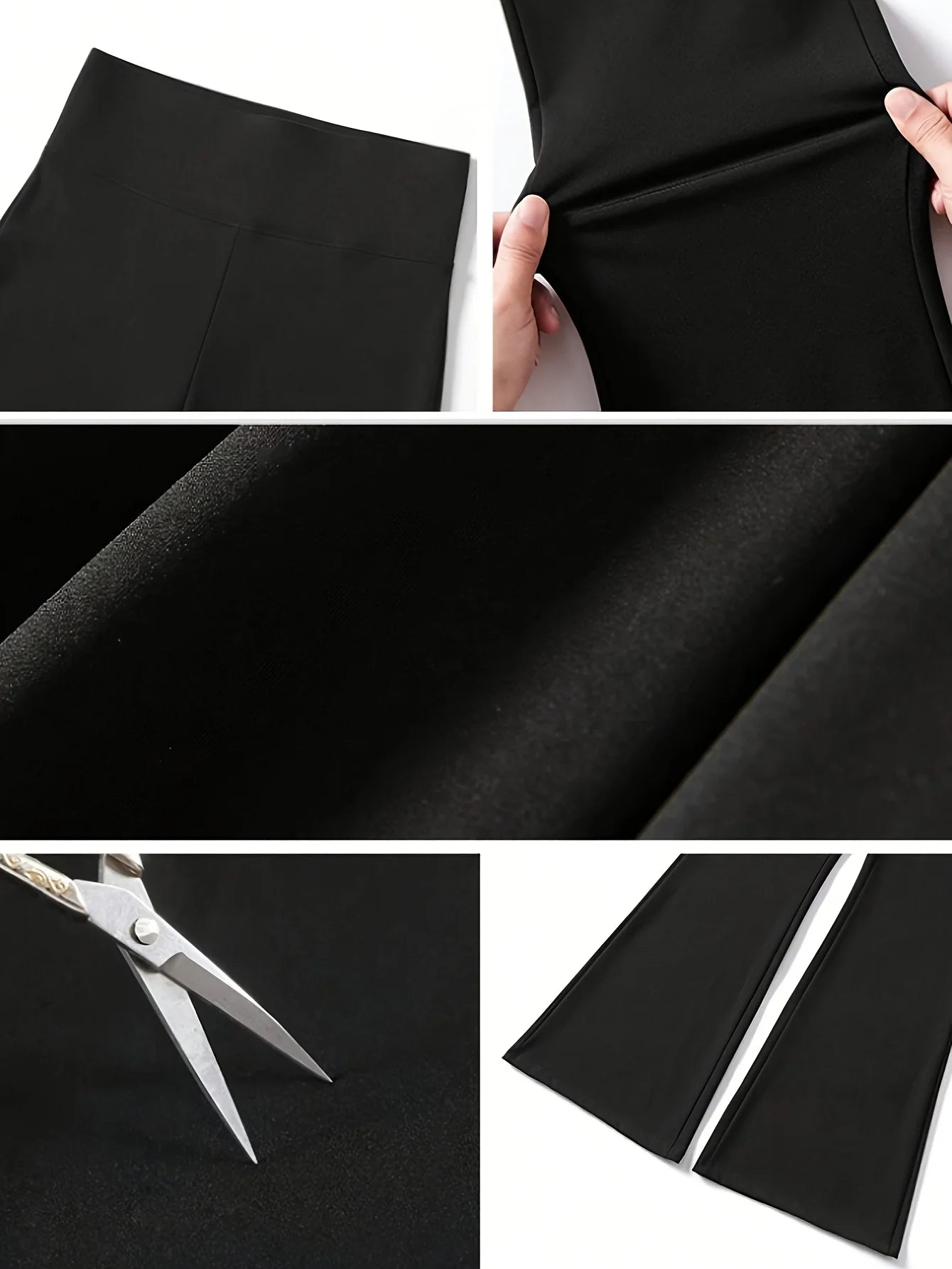 Women's High-waist Flared Yoga Pants Black Butt-lifting Split-tight Leg Pants Stretch Sports Pants For Fitness Running And Every