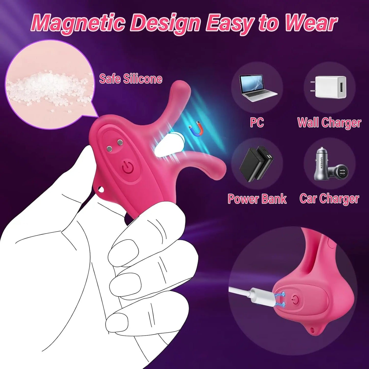 Wearable Nipple Clip Vibrator Tease Nipple Breast Stimulator Chest G-spot Massager Female Masturbator Adult Products